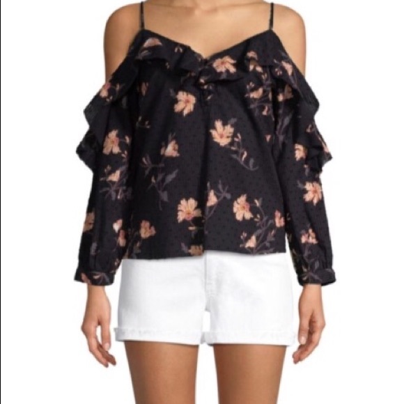 PAIGE Tops - PAIGE Arabeth Cold Shoulder Floral Blouse